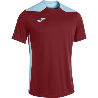 Afbeelding van Joma Championship VI Shirt Korte Mouw Kinderen Bordeaux / Hemelsblauw Maat: 152
