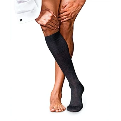 Afbeelding van Falke NO. 6 Finest Merino &amp; SILK Kneehigh Kniekousen, Heren, Maat: 41/42, Dark grey