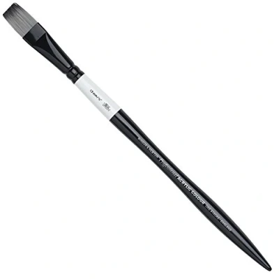 Afbeelding van Winsor &amp; Newton 5086112 Artists penseel, gemaakt van synthetisch haar voor acrylverf en olieverf, vormvast duurzaam One Stroke penseel lange Steel 1/2 12,5 mm,
