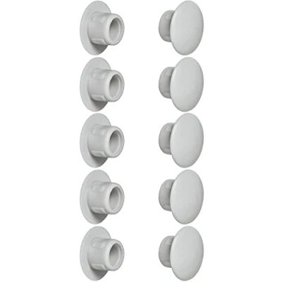 Afbeelding van cyclingcolors 10 x afdekkappen kunststof blindboring stoppen blindstop afdekking meubels (Ø5 mm/lichtgrijs RAL 7035)