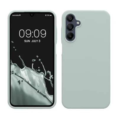 Afbeelding van kwmobile telefoonhoesje geschikt voor Samsung Galaxy A15 5G Hoesje met siliconen coating Smartphone case in cool mint