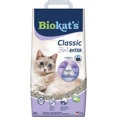 Afbeelding van Biokat&#039;s Classic Extra 3 In 1 Kattenbakvulling 14 l