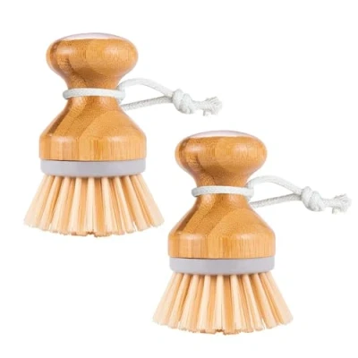 Afbeelding van 2 stuks afwasborstel, houten groentereinigingsborstel, keukenvaatwasser, creatieve paddenstoelvormige afwasborstel voor het reinigen van servies, potten