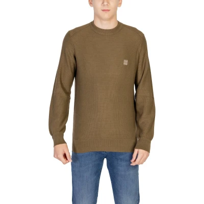 Afbeelding van HUGO BOSS heren Anion fijngebreide pullover in kasjmierblend de kleur Groen, maat: XL