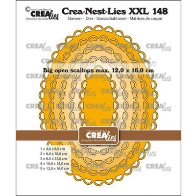 Afbeelding van Crealies Crea Nest Lies XXL Ovalen grote open schulprand CLNestXXL148 max. 12 x 16 cm (04 23)