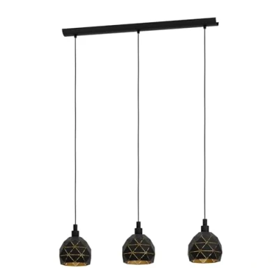 Afbeelding van EGLOÂ RoccaforteÂ HanglampÂ Â E14Â 75Â cmÂ Zwart/Goud