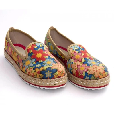 Afbeelding van GOBY Gebloemd Sneaker Handgemaakt Premium Kwaliteit Maat 37