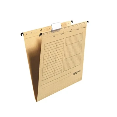 Afbeelding van Origineel Falken 5 stuks hangmap UniReg. Made in Germany. Gemaakt van gerecycled karton voor DIN A4 open aan de zijkant bruin Blauwe Engel ideaal het losbladig klasseren