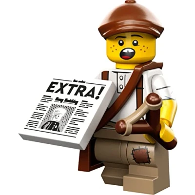 Afbeelding van LEGO Verzamelbare Minifiguren Serie 24 Krant Kid 71037, Veelkleurig