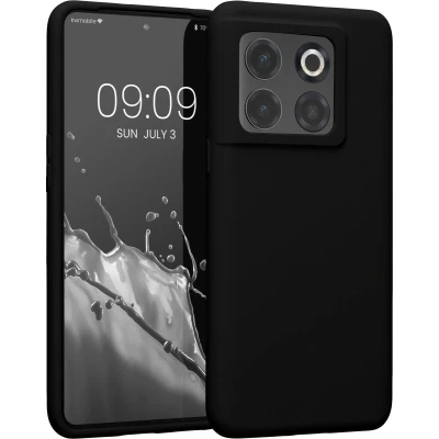 Afbeelding van kwmobile telefoonhoesje geschikt voor OnePlus 10T 5G Hoesje met siliconen coating Smartphone case in zwart