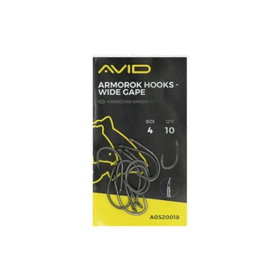 Afbeelding van Avid Carp Armorok Hooks Wide Gape Barbless (10 pcs) Maat : size 2