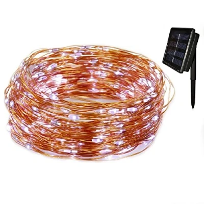 Afbeelding van Tuokay, Tuinverlichting op Zonne energie, Kerstverlichting Buiten, Waterdichte 72ft 22m 200 LED 8 Modi, Decoratieve Koperdraad Lichtslingers voor Tuinhuisje Terras Gazon Bruiloftsornament (Wit)