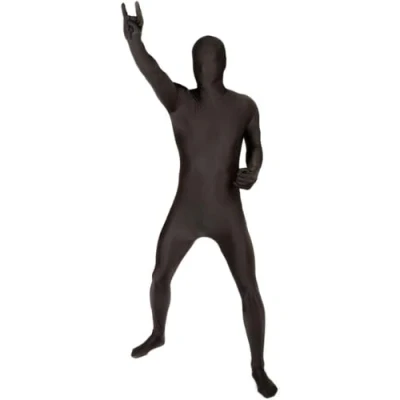 Afbeelding van Volwassenen MSUIT Zwart Tweede Huid Halloween Fancy Dress Kostuum Maat XXLarge 6&#039;2 6&#039;9 (188cm 206cm), Zwart, XXL