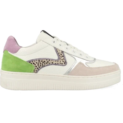 Afbeelding van Maruti MOMO Sneakers laag, Dames, Maat: 41, White pixel offwhite lime Leer