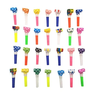 Afbeelding van JZK 20 x Herriemakers herrie makers papieren trompetten lawaaimaker, jongens meisjes kinderen verjaardag feest accessoires kinderfeestjes feestartikelen
