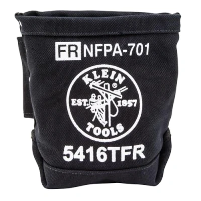 Afbeelding van Klein Tools 5416TFR Gereedschapstas, vlambestendige canvas tas voor boutopslag met dubbel versterkte bodem en tunnelverbinding, 12,5 x 25,5 25,2 cm
