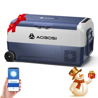 Afbeelding van AAOBOSI Compressor koelbox, 36 l, koelbox auto met wifi app bediening, 12/24 V en 100 240 V, elektrische tot 20 C, voor auto, vrachtwagen, boot, camper, camping, afzonderlijke zone