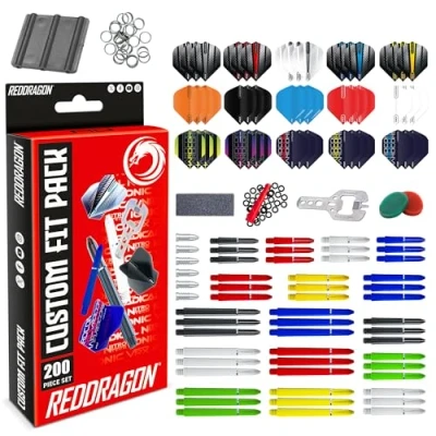 Afbeelding van RED DRAGON 200 Delig Dart accessoirepakket Met vluchten, Dartschachten en Accessoires