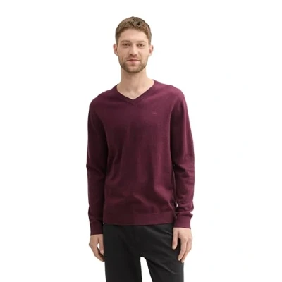 Afbeelding van TOM TAILOR heren trui, 36294 Grape Red Melange, XXL