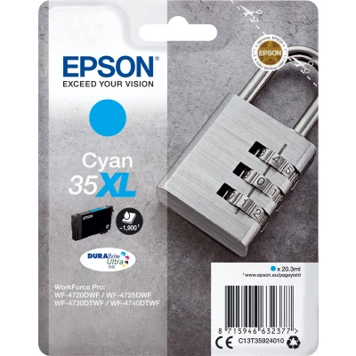 Afbeelding van Epson Padlock Singlepack Cyan 35XL DURABrite Ultra Ink