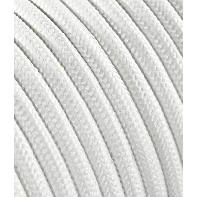 Afbeelding van Textielkabel voor lamp, stofkabel 3 aderig (3x1,50mm2) wit. Made in Italy 5 Meter