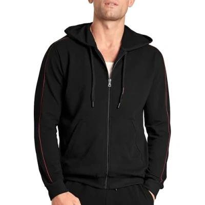 Afbeelding van Calida Remix Basic Lounge Jacket Zwart katoen Medium Heren