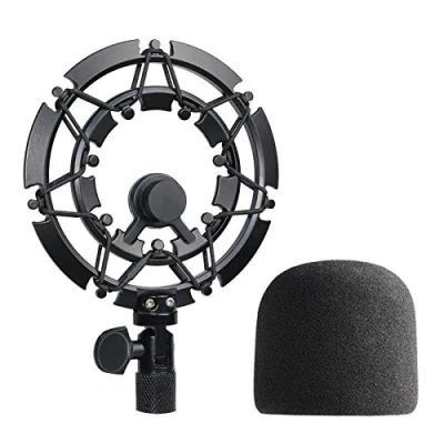 Afbeelding van YOUSHARES Shock Mount voor Blue Yeti Microfoon en Pro met Mic Cover Schuim, Legering Micropone Pop Filter vermindert trillingsgeluid door