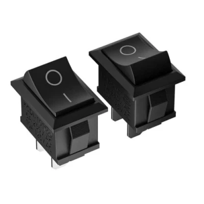 Afbeelding van 2 stuks premium in off tuimelschakelaar, aan/uit schakelaar, doe het zelf, AC 250 V, 220 6 A, pins, zwart, rechthoekig, posities