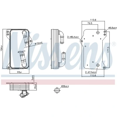 Afbeelding van Oliekoeler, automatische transmissie NISSENS 91505
