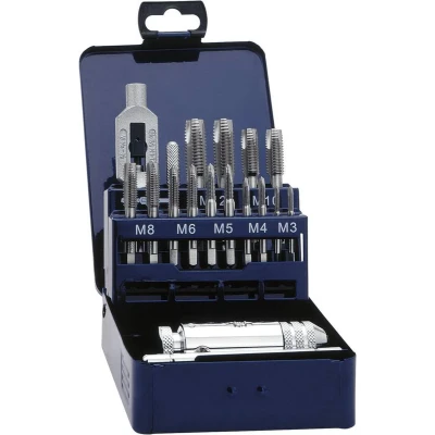 Afbeelding van Exact 20331 Schroefdraadborenset, 16 delig HSS M3 M12 metalen cassette