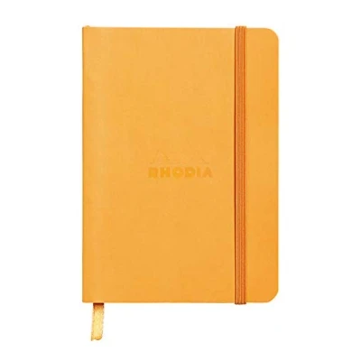 Afbeelding van Rhodia 117315C Notitieboek (met zachte envelop, gelinieerd, 72 vellen, DIN A6, 10,5 x 14,8 cm), 1 stuk, oranje