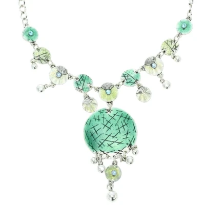 Afbeelding van Behave Groene ketting met blauwe steentjes