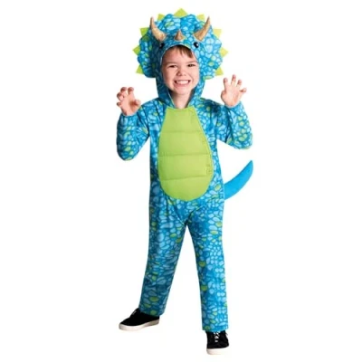 Afbeelding van (PKT) (9912033) Blauw Dino kostuum voor kinderen (6 8 jr)