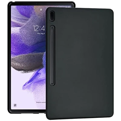 Afbeelding van Verco Hoes voor Samsung Galaxy Tab S7 FE, beschermhoes tablet tas silicone case slim cover FE 5G, zwart