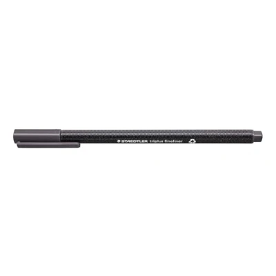 Afbeelding van Staedtler Triplus Fineliner 334 SB10 Tips Desktop Doos Standaard verpakking Pack of 10 Grijs