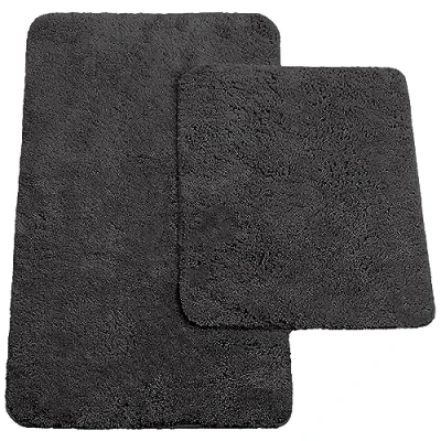 Afbeelding van Brandsseller Badmatten set van 2 bestaan uit badmatten: ca. 50/80 cm en wc mat 45/50 zwart