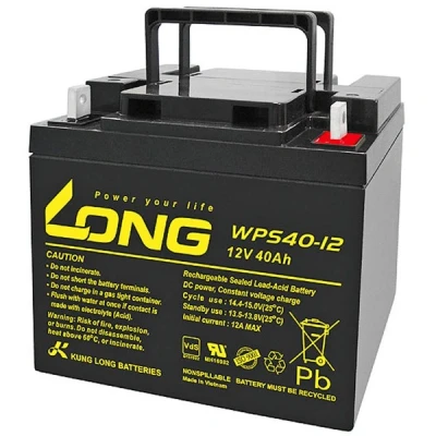 Afbeelding van WPS40 12 Kung Long PB loodbatterij volt 40 Ah met M6 aansluiting platte pool