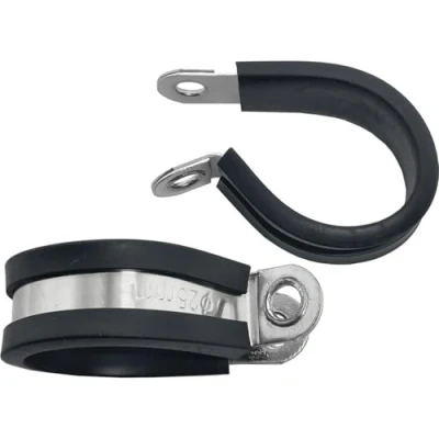 Afbeelding van Lumonic 5x 25mm buisklemmen met rubber inlage roestvrij staal V2A I kabelklemmen voor schroeven slangklem 25mm, buisklemmen, bevestigingsklem