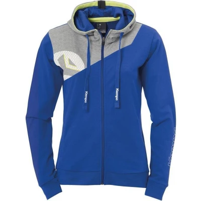 Afbeelding van Kempa Core 2.0 Hood Jacket Dames Royal Blauw Donker Grijs Melange Maat S