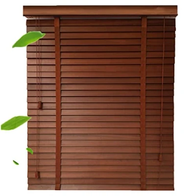 Afbeelding van Houten Venetiaanse Jaloezieën, Jaloezieën Voor Ramen, 50/60/70/80/90/100/110cm Verduisterende Massief Raambekleding, Bruin,WxH 60x180cm/23.5 * 71in