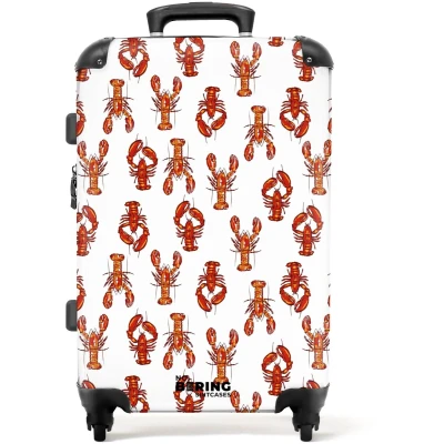 Afbeelding van NoBoringSuitcases.com Grote koffer Kreeften patroon Reiskoffer met 4 wielen Trolley op wieltjes Rolkoffer groot 72 liter Ruimbagage valies 20kg Valiezen voor volwassenen