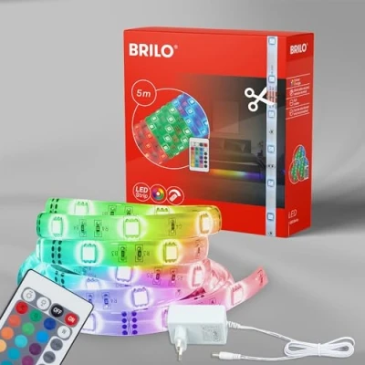 Afbeelding van Briloner Leuchten FLOW LED strip 5meter Zelfklevend RGB kleurverandering Wit