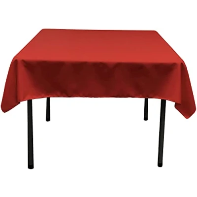 Afbeelding van LA Linen Vierkant tafelkleed van polyester/popeline, polyester, rood, 132 x 0,04 cm