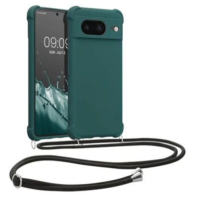 Afbeelding van kwmobile telefoonhoesjegeschikt voor Google Pixel 8 Hoesje van siliconen met telefoonkoord In petrol