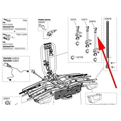 Afbeelding van Thule THS52845 52845 lange fietsarm voor Easyfold XT, uniseks, volwassenen, zwart, eenheidsmaat