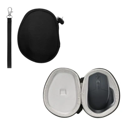 Afbeelding van kwmobile Computer muis hoes geschikt voor Logitech MX Master 2S hoesje Mouse case met rits zwart