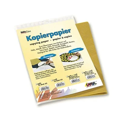 Afbeelding van KREUL 7587 Kopieerpapier voor het overbrengen van motieven op donker ondergroen, 5 vellen elk in wit en geel, ca. 21 x 30 cm