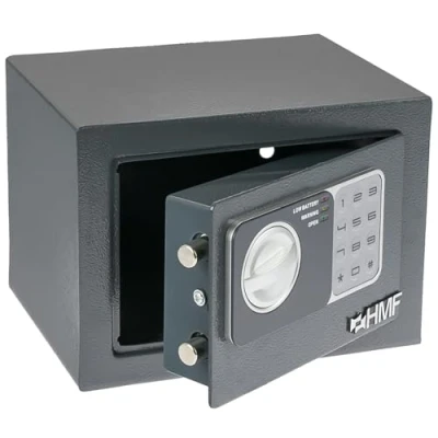Afbeelding van HMF 46126 11 kluis klein met cijferslot, meubelkluis, 23 x 17 cm, antraciet