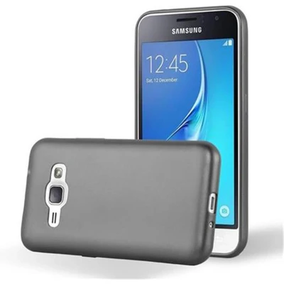 Afbeelding van Cadorabo Hoesje geschikt voor Samsung Galaxy J1 2016 in METALLIC GRIJS Beschermhoes gemaakt van flexibel TPU silicone Case Cover