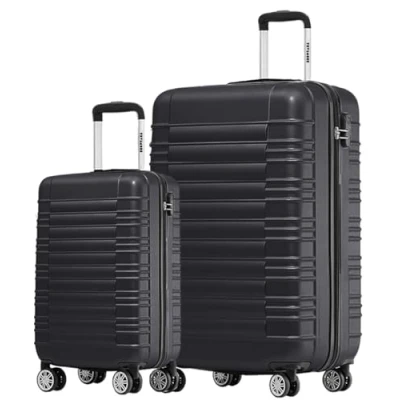 Afbeelding van TRVLMORE Kofferset 2 Delig 38L Handbagage + 110L Ruimbagage Lichtgewicht Trolley Reiskoffer Set Zwart